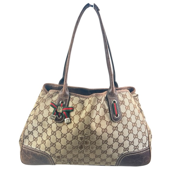 Gucci Handbags - Gucci Beige and Brown Shoulder Bag